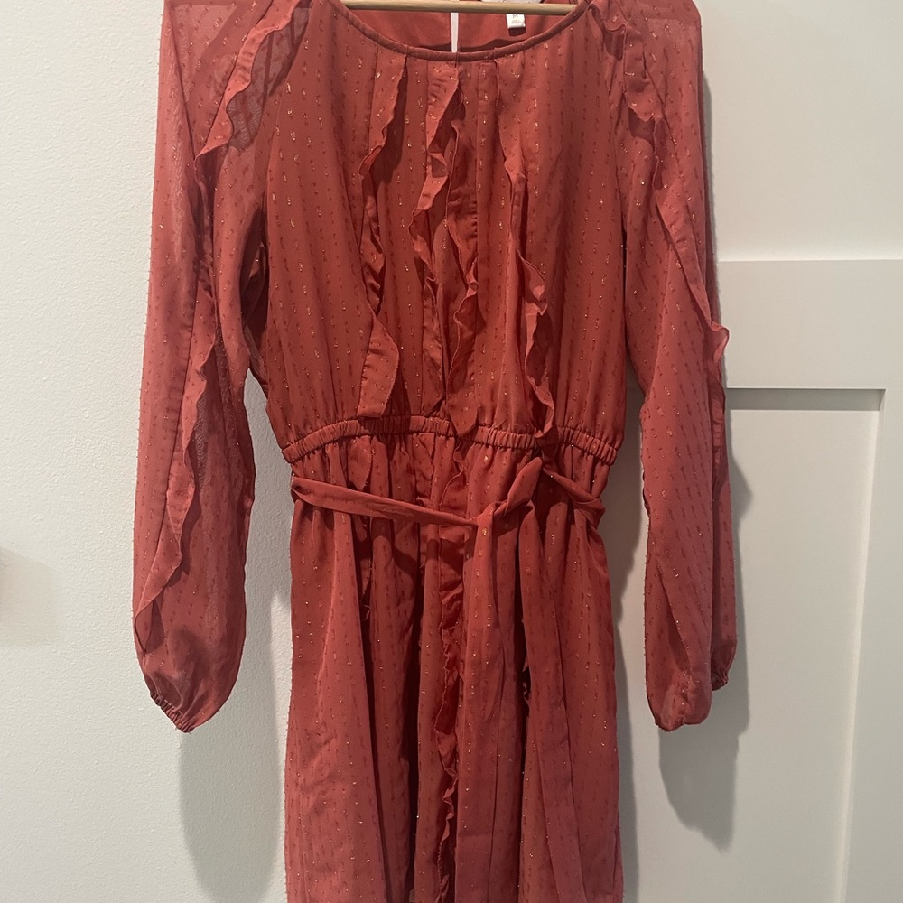 LC Lauren Conrad Rust Midi Dress
